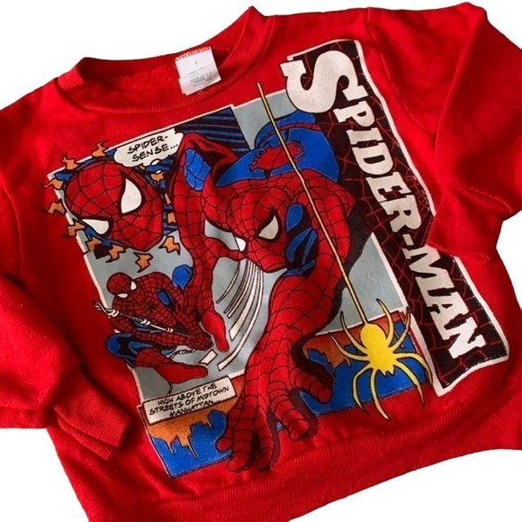 Vintage Rare Marvel Spiderman Youth Crewneck Sweatshirt USA - Picture 2 of 8